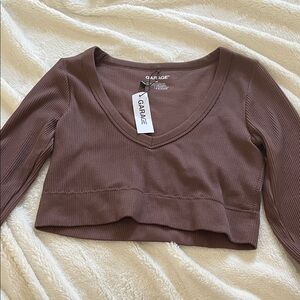 Garage Women's Chocolate Ribbed Crop Top